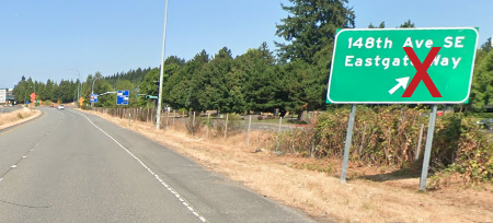 Do not take the 148th Ave SE exit